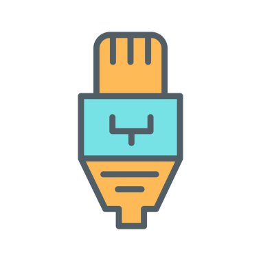 Ethernet kablo simgesi soyut arkaplanda izole edildi