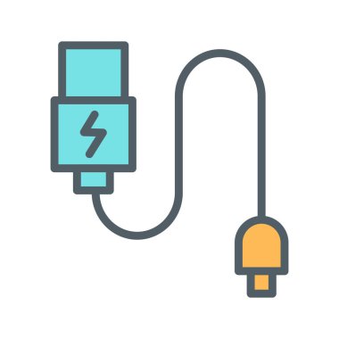 soyut arkaplanda veri kablosu simgesi izole edildi