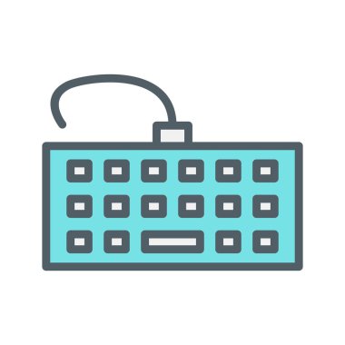 Soyut arkaplanda klavye simgesi izole edildi