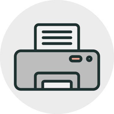 Soyut arkaplanda yazıcı simgesi izole edildi