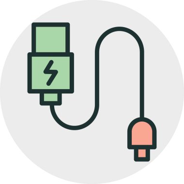 soyut arkaplanda veri kablosu simgesi izole edildi