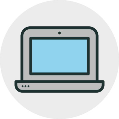 Soyut arkaplanda dizüstü bilgisayar simgesi izole edildi