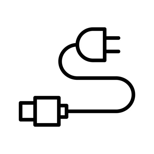 Oplaadkabel Pictogram Geïsoleerd Abstracte Achtergrond — Stockvector