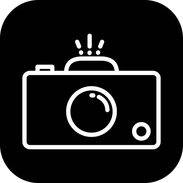 Icona Della Fotocamera Isolata Sfondo Astratto — Vettoriale Stock