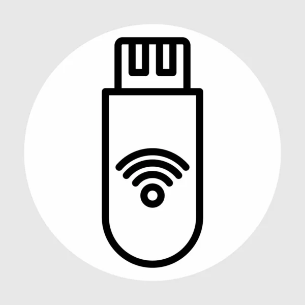 Icône Wifi Flash Isolée Sur Fond Abstrait — Image vectorielle