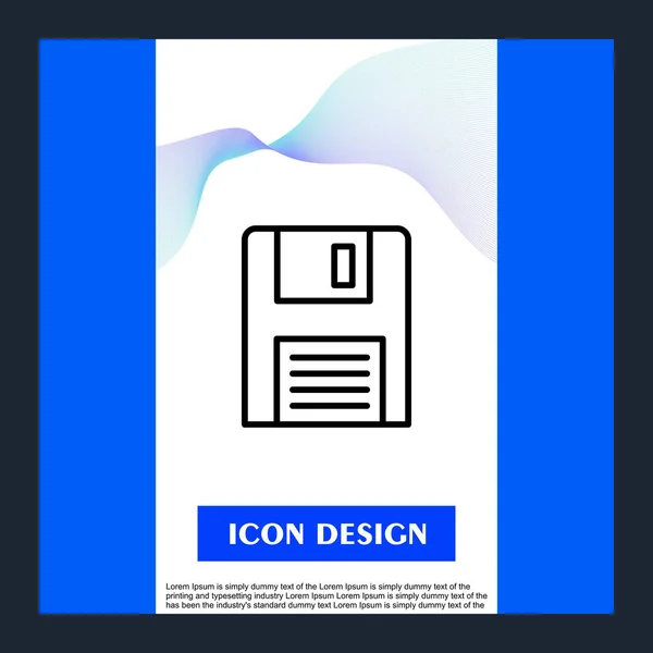 Floppy Icon Isolated Abstract Background — Stock Vector