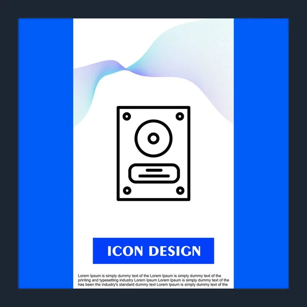 Harddisk Icon Isolated Abstract Background — 스톡 벡터