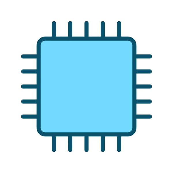 Icône Processeur Isolé Sur Fond Abstrait — Image vectorielle