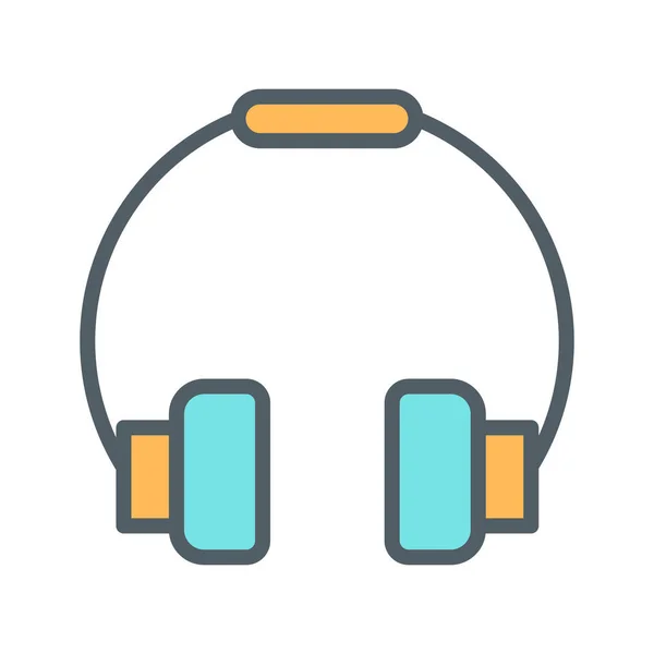 Headfone Icono Aislado Sobre Fondo Abstracto — Vector de stock