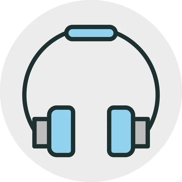 Headfone Icono Aislado Sobre Fondo Abstracto — Vector de stock