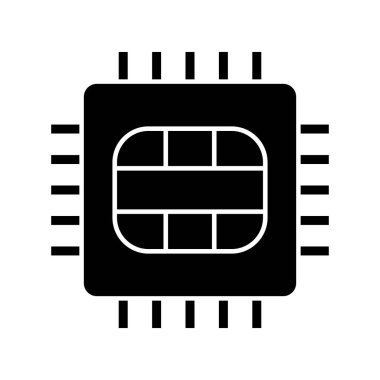 Soyut arkaplanda mikro çip simgesi izole edildi