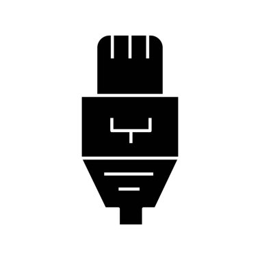 Ethernet kablo simgesi soyut arkaplanda izole edildi