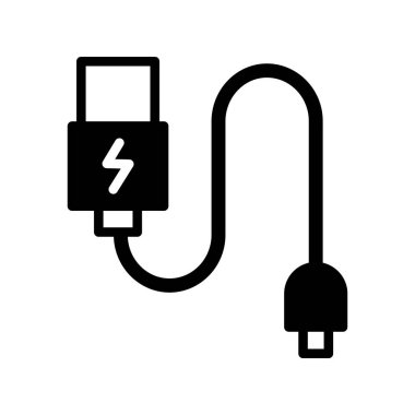 soyut arkaplanda veri kablosu simgesi izole edildi