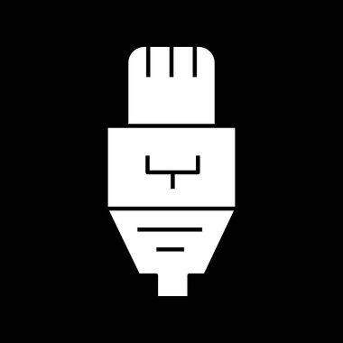 Ethernet kablo simgesi soyut arkaplanda izole edildi