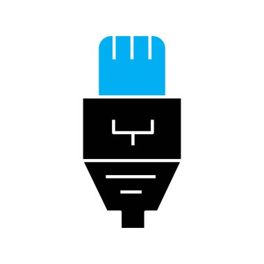 Ethernet kablo simgesi soyut arkaplanda izole edildi