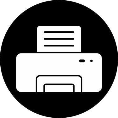 Soyut arkaplanda yazıcı simgesi izole edildi