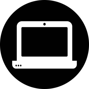 Soyut arkaplanda dizüstü bilgisayar simgesi izole edildi