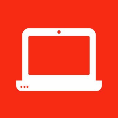 Soyut arkaplanda dizüstü bilgisayar simgesi izole edildi