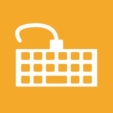 Soyut arkaplanda klavye simgesi izole edildi