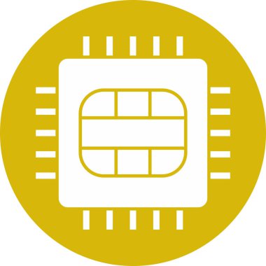 Soyut arkaplanda mikro çip simgesi izole edildi