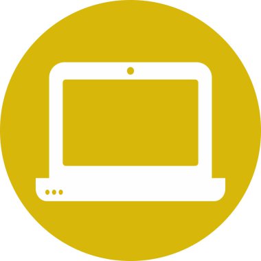 Soyut arkaplanda dizüstü bilgisayar simgesi izole edildi