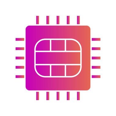 Soyut arkaplanda mikro çip simgesi izole edildi