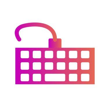 Soyut arkaplanda klavye simgesi izole edildi