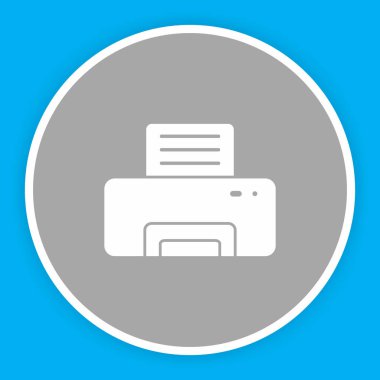 Soyut arkaplanda yazıcı simgesi izole edildi