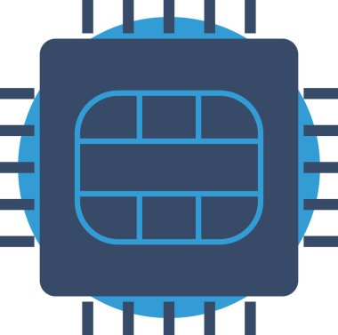 Soyut arkaplanda mikro çip simgesi izole edildi