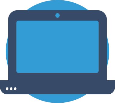 Soyut arkaplanda dizüstü bilgisayar simgesi izole edildi