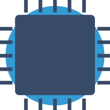 Soyut arkaplanda işlemci simgesi izole edildi