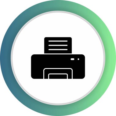 Soyut arkaplanda yazıcı simgesi izole edildi