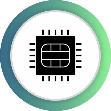 Soyut arkaplanda mikro çip simgesi izole edildi