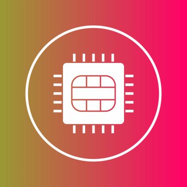 Soyut arkaplanda mikro çip simgesi izole edildi