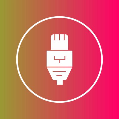 Ethernet kablo simgesi soyut arkaplanda izole edildi