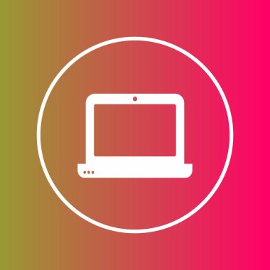 Soyut arkaplanda dizüstü bilgisayar simgesi izole edildi