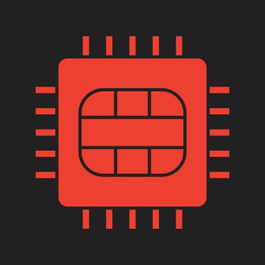 Soyut arkaplanda mikro çip simgesi izole edildi