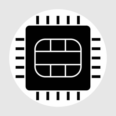 Soyut arkaplanda mikro çip simgesi izole edildi