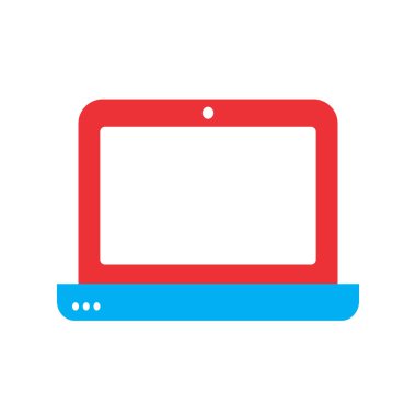 Soyut arkaplanda dizüstü bilgisayar simgesi izole edildi