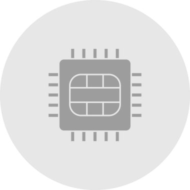 Soyut arkaplanda mikro çip simgesi izole edildi