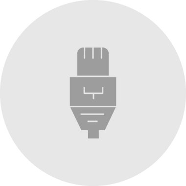 Ethernet kablo simgesi soyut arkaplanda izole edildi