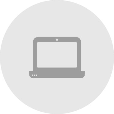 Soyut arkaplanda dizüstü bilgisayar simgesi izole edildi