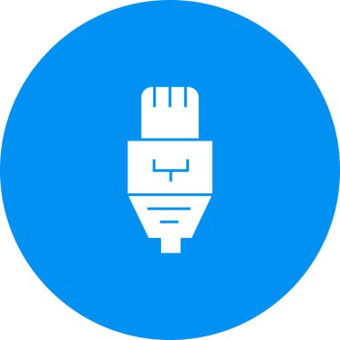 Ethernet kablo simgesi soyut arkaplanda izole edildi