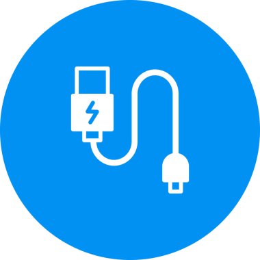 soyut arkaplanda veri kablosu simgesi izole edildi