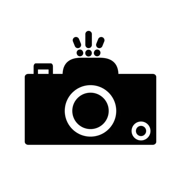Icône Caméra Isolée Sur Fond Abstrait — Image vectorielle