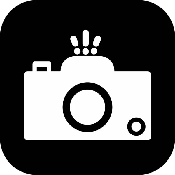 Ikona Fotoaparátu Izolovaná Abstraktním Pozadí — Stockový vektor