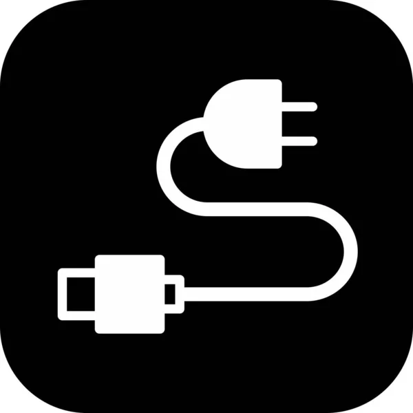 Oplaadkabel Pictogram Geïsoleerd Abstracte Achtergrond — Stockvector