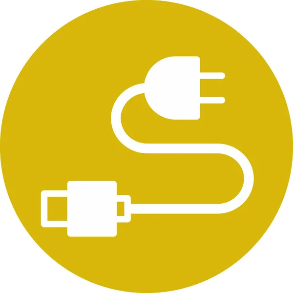 Oplaadkabel Pictogram Geïsoleerd Abstracte Achtergrond — Stockvector