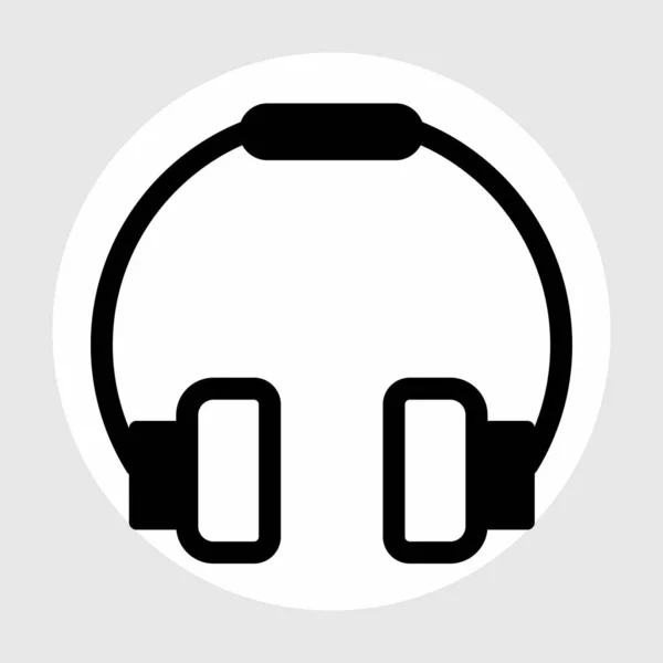 Headfone Icono Aislado Sobre Fondo Abstracto — Vector de stock