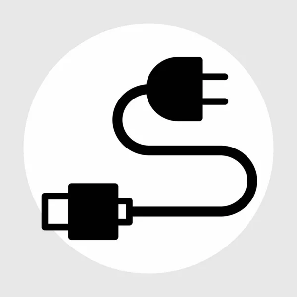 Oplaadkabel Pictogram Geïsoleerd Abstracte Achtergrond — Stockvector